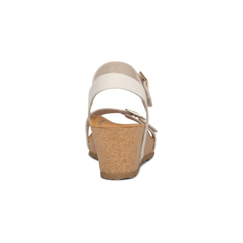 Aetrex Women's Lexa Wedge Sandals- Ivory - Image 3