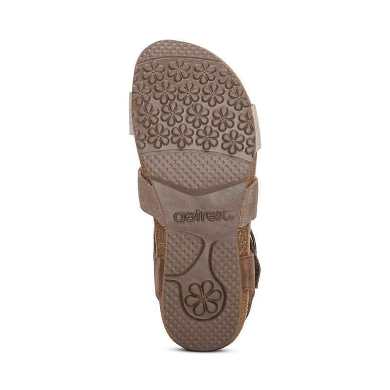 Aetrex Women's Lilly Sandals- Taupe - Image 6