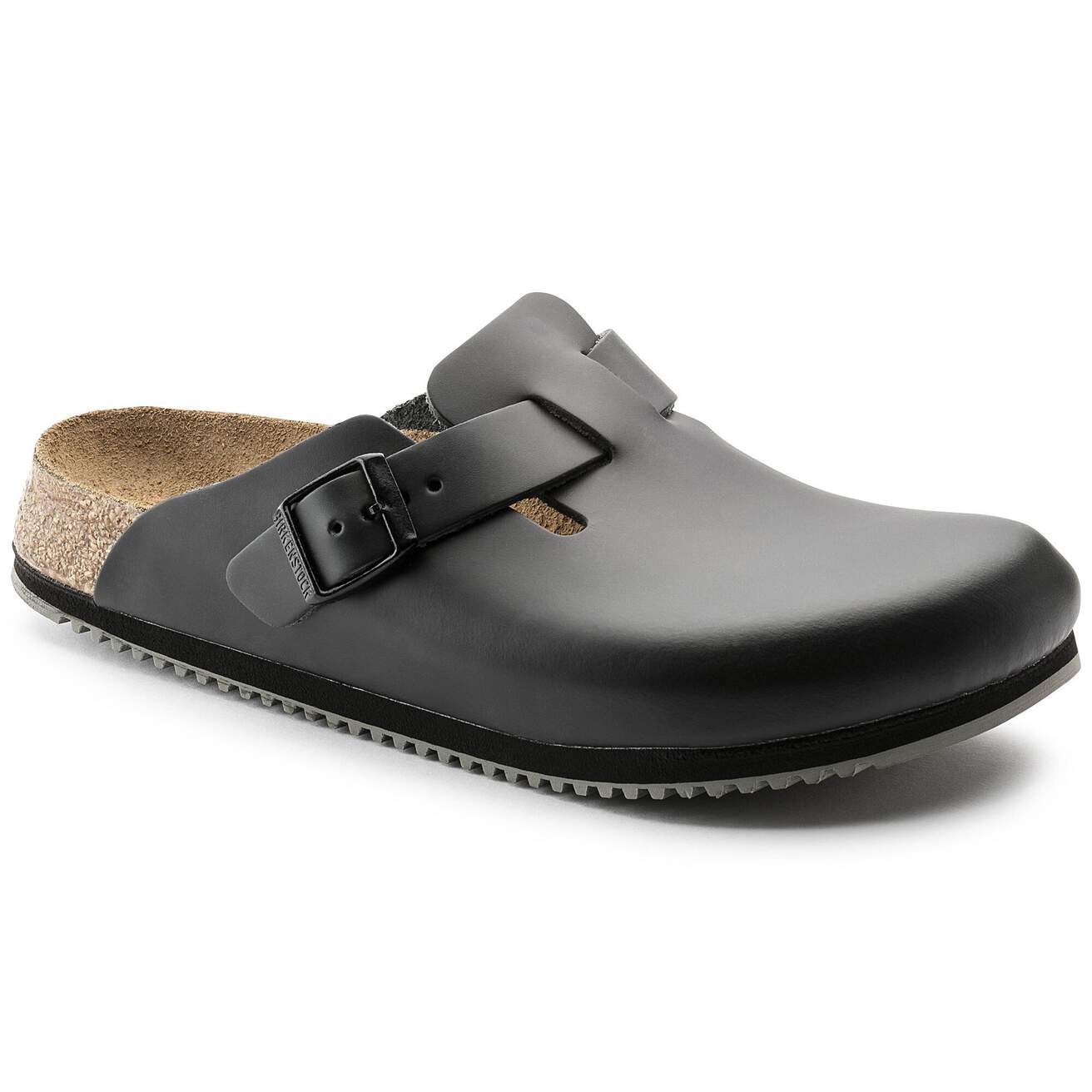 Birkenstock Boston Super Grip Clogs- Black Leather