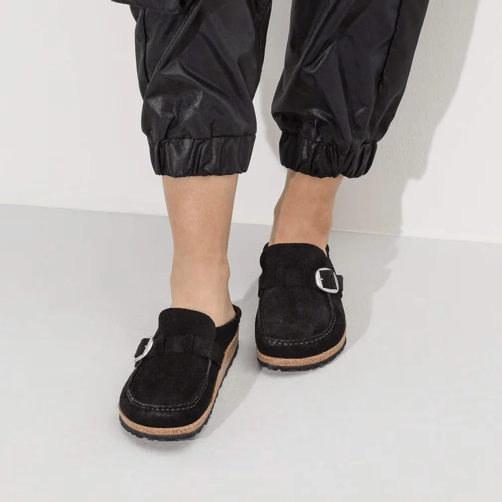 Birkenstock Buckley Suede Clogs- Black - Image 5
