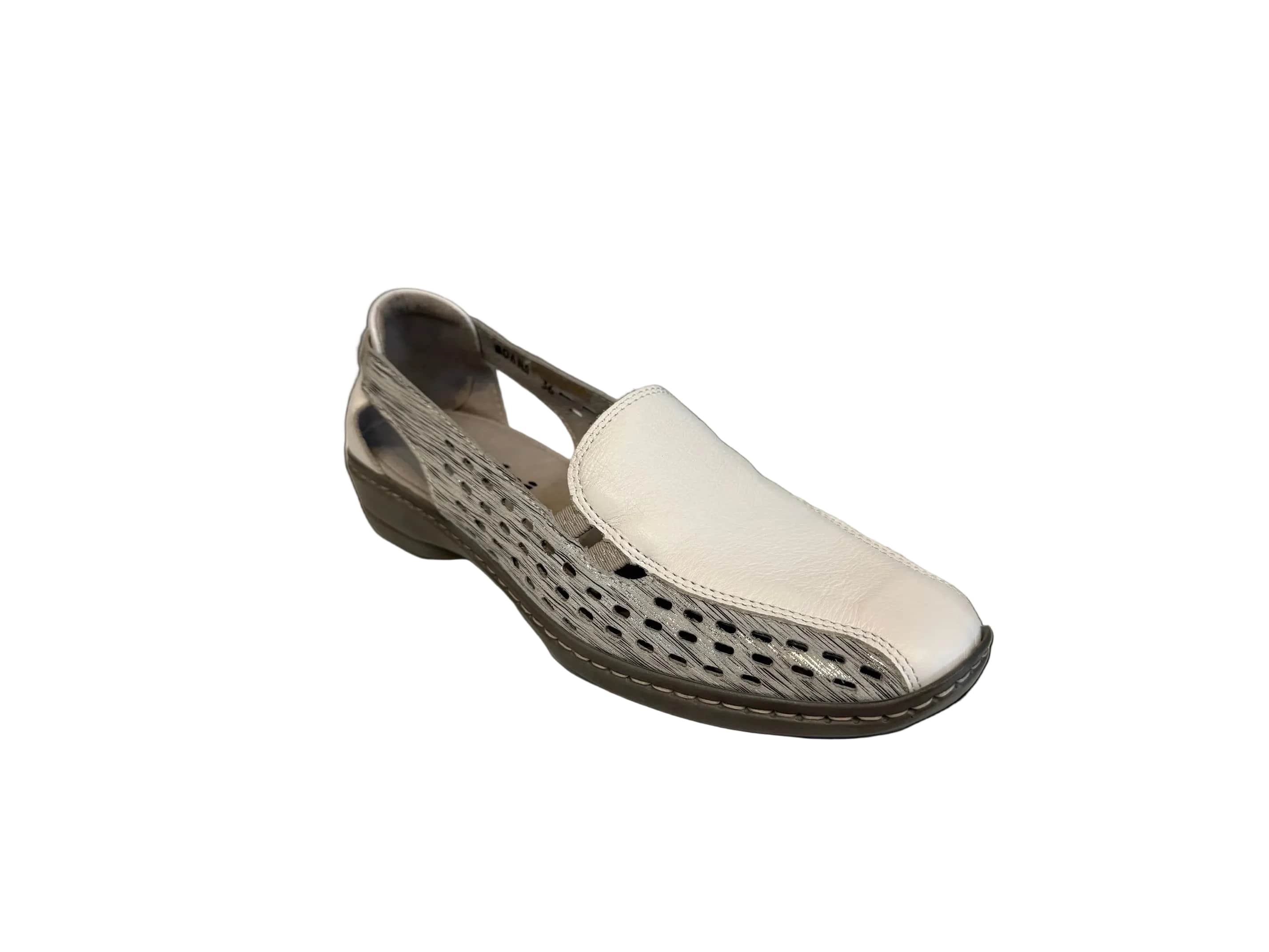 Cassini Women's Moana Slip On Loafers- White/ Metal Pond - Image 2