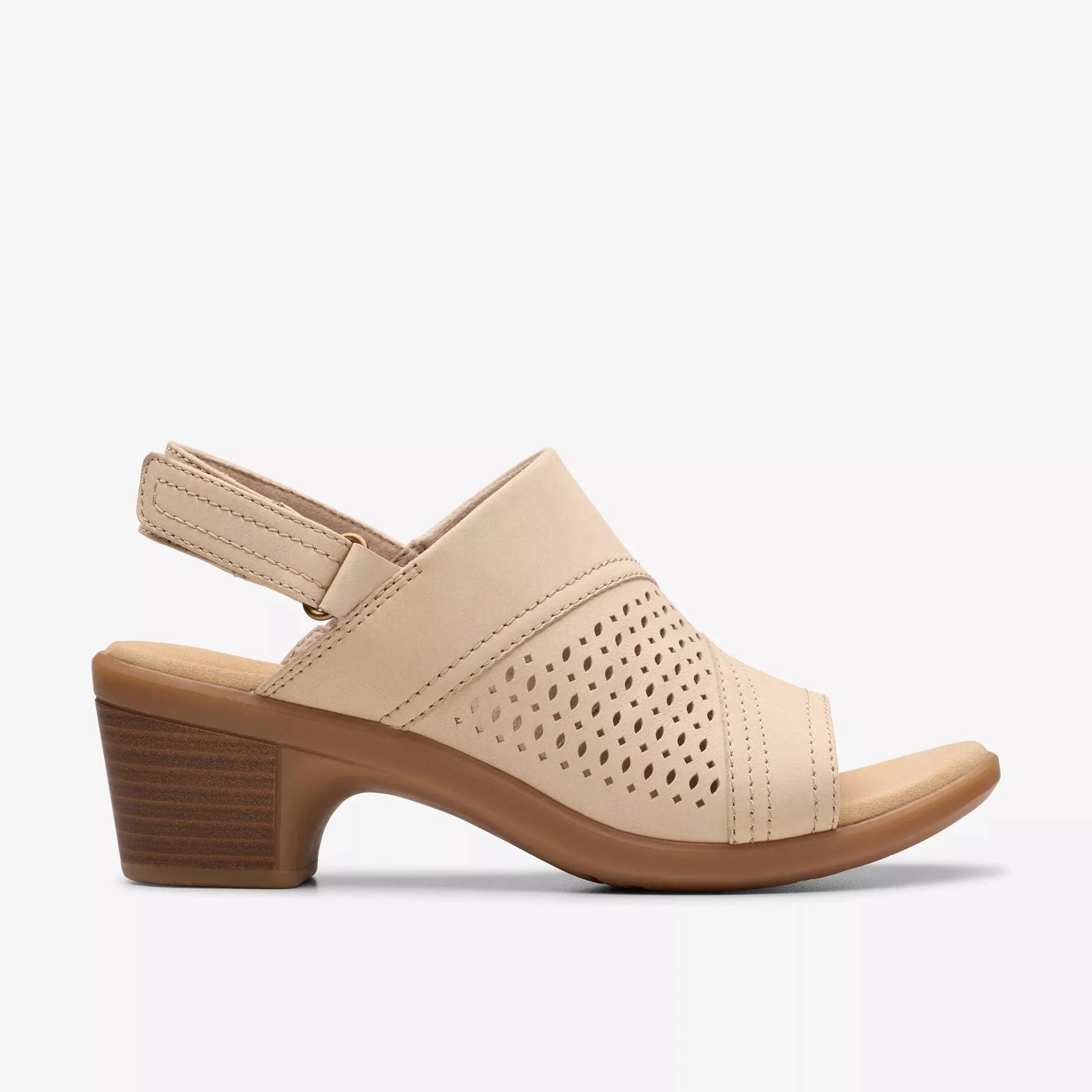 Clarks Women's Emily 2 Mist Heels- Sand Nubuck