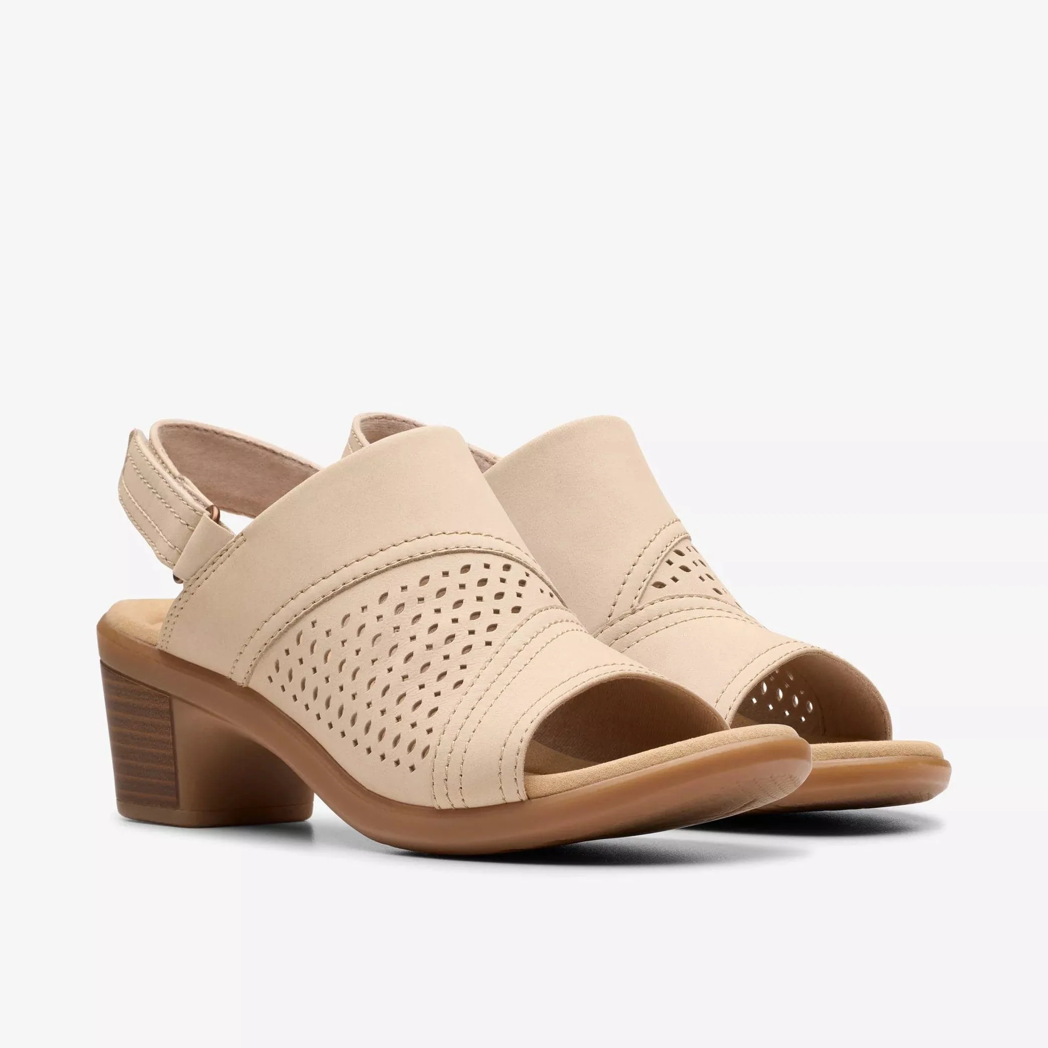 Clarks Women's Emily 2 Mist Heels- Sand Nubuck - Image 4