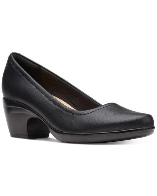 Clarks Women's Emily Belle Pumps- Black Leather - Image 2