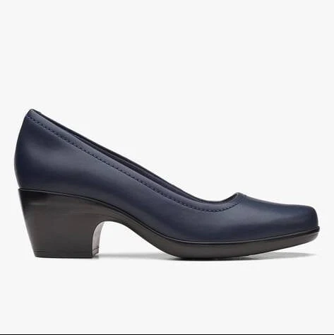 Clarks Women's Emily Belle Pumps- Navy Leather