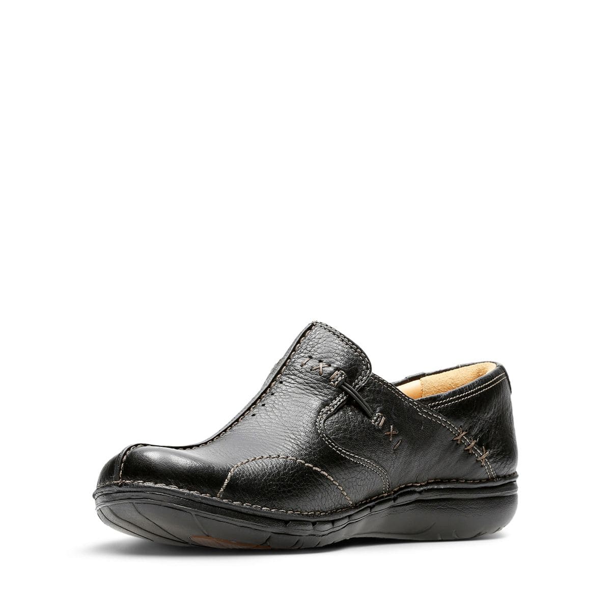 Clarks Women's Un Loop Walking Shoes- Black Leather - Image 2