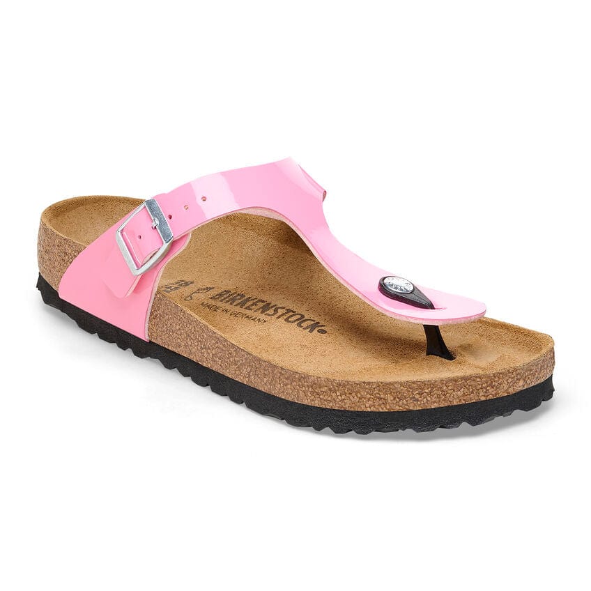 Birkenstock Gizeh Sandals- Patent Candy Pink/ Black