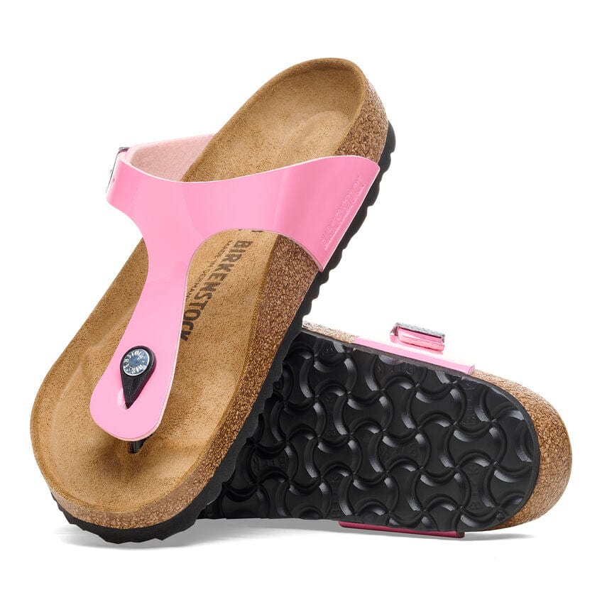Birkenstock Gizeh Sandals- Patent Candy Pink/ Black - Image 2