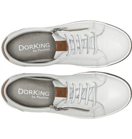 Dorking Women's Karen Lace & Zip Sneakers- Blanco/ Cognac - Image 3