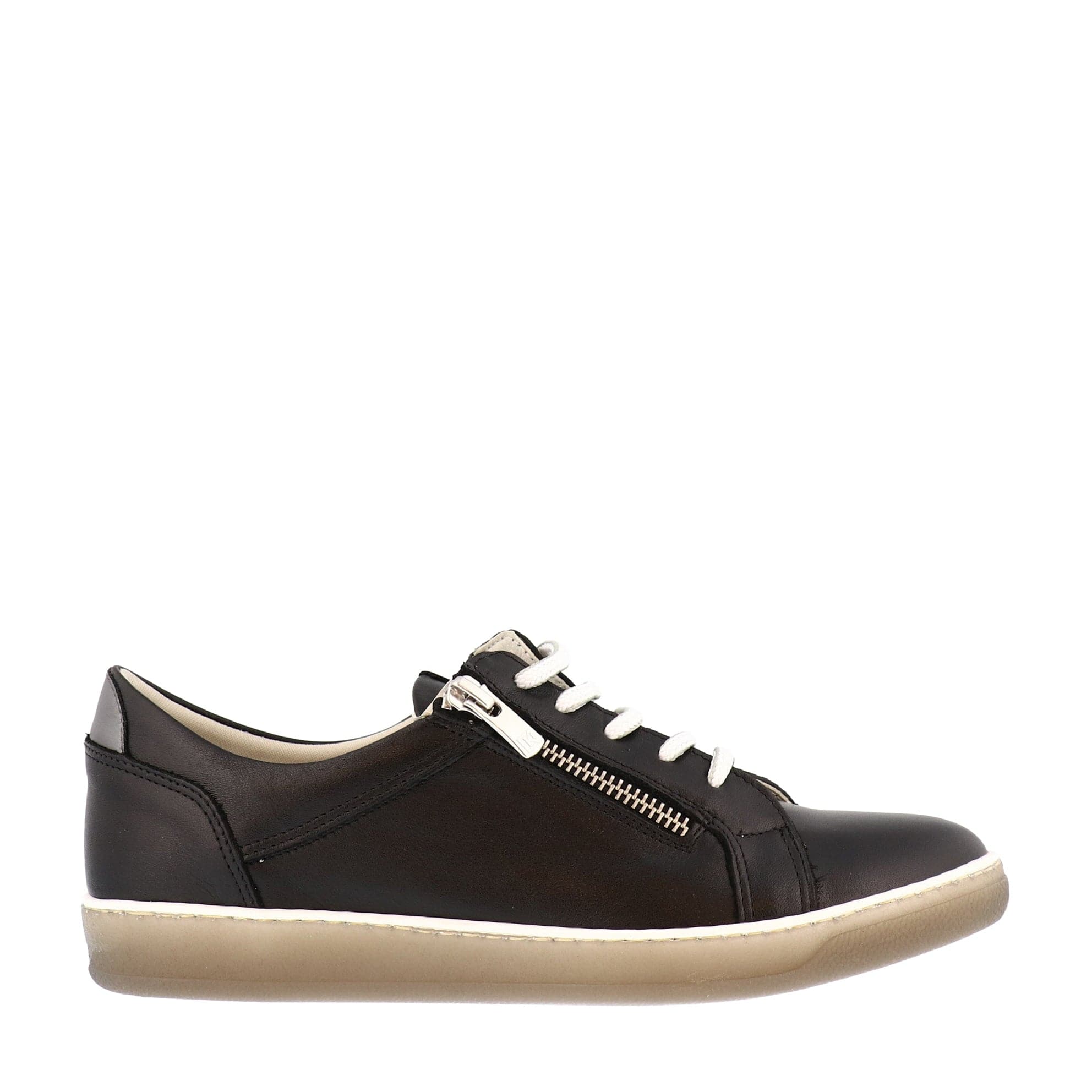 Dorking Women's Karen Lace & Zip Sneakers- Negro/ Antracita