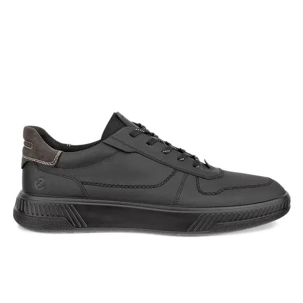 Ecco Men's Move Leather Sneakers- Black/ Magnet