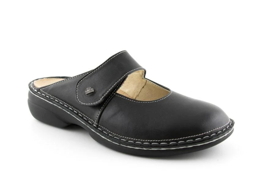 Finn Comfort Women's Stanford Mary Jane Clogs- Nappaseda Schwarz