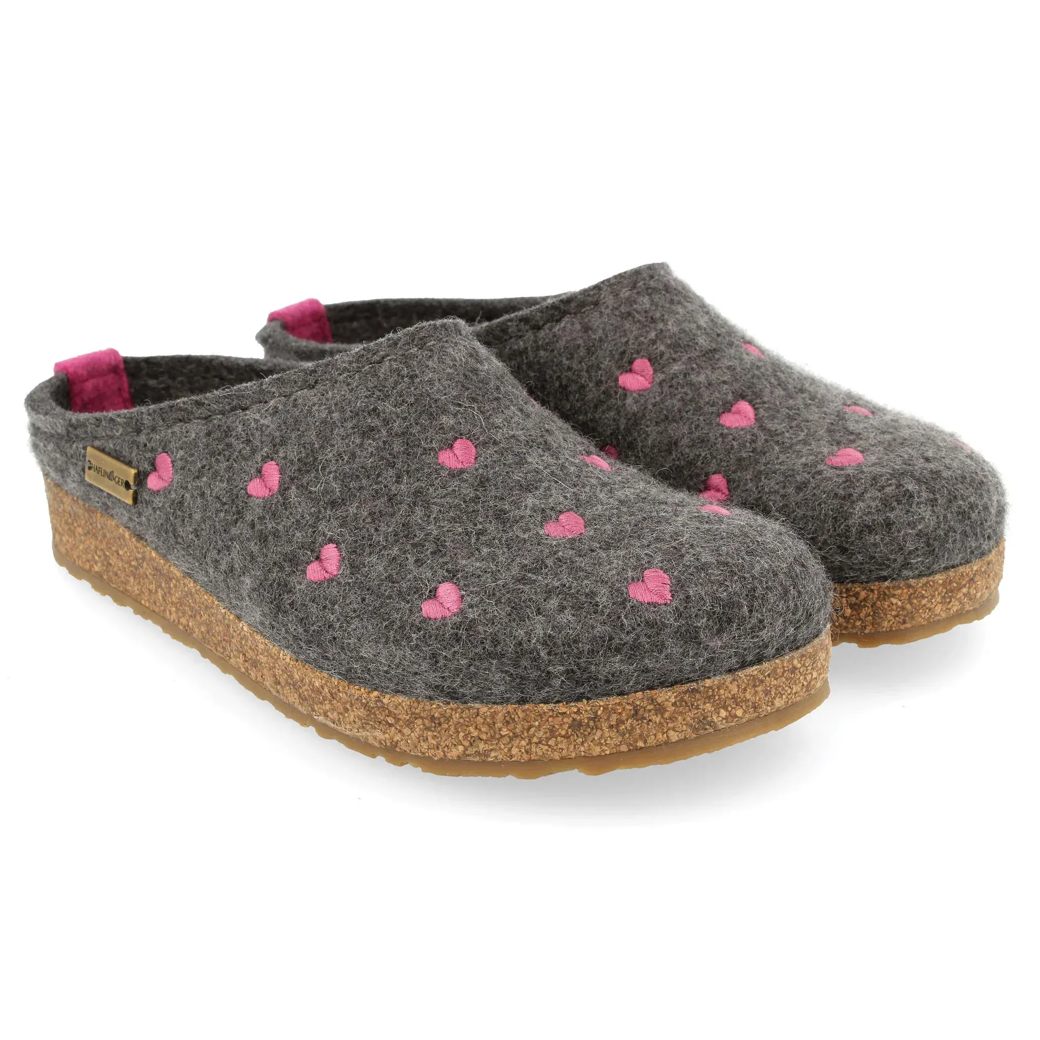 Haflinger Women's Cuoricino Slippers- Grey