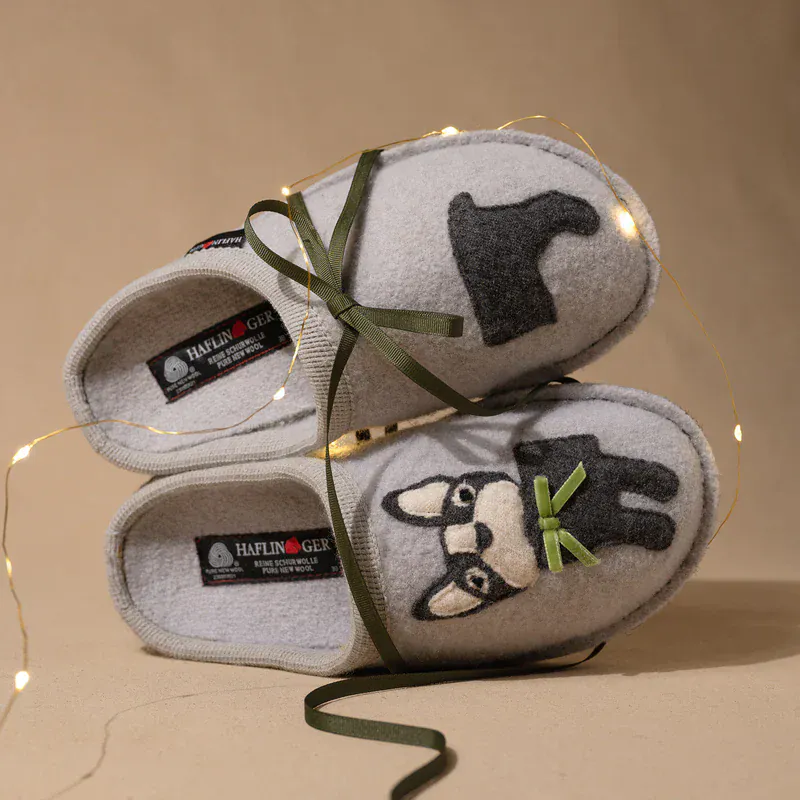 Haflinger Women's Flair Puppy Slippers- Light Grey - Image 3