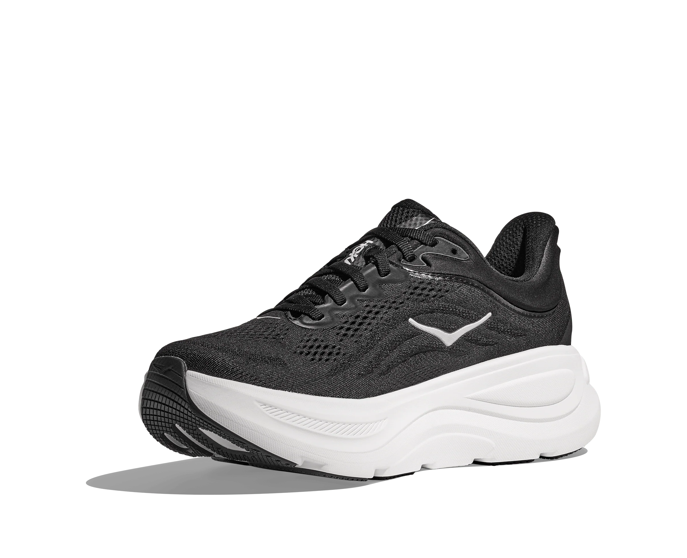 Hoka Men's Bondi 9 Running Shoes- Black/ White - Image 7