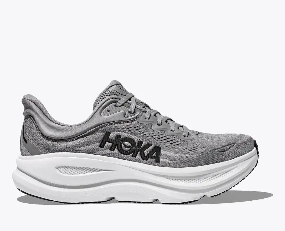 Hoka Men's Bondi 9 Running Shoes- Galactic Grey/ Stellar Grey