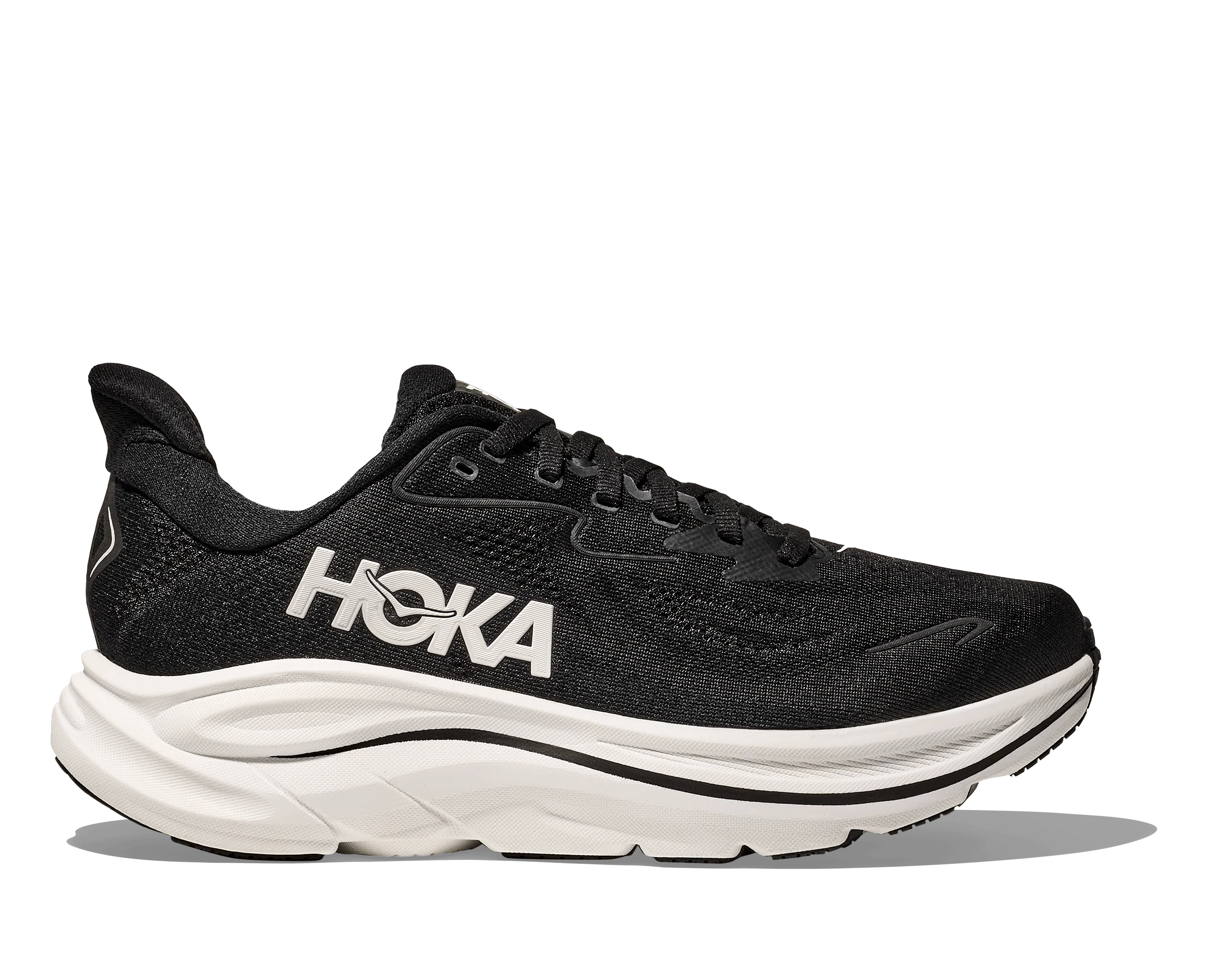 Hoka Men's Clifton 10 Running Shoes- Black/ White