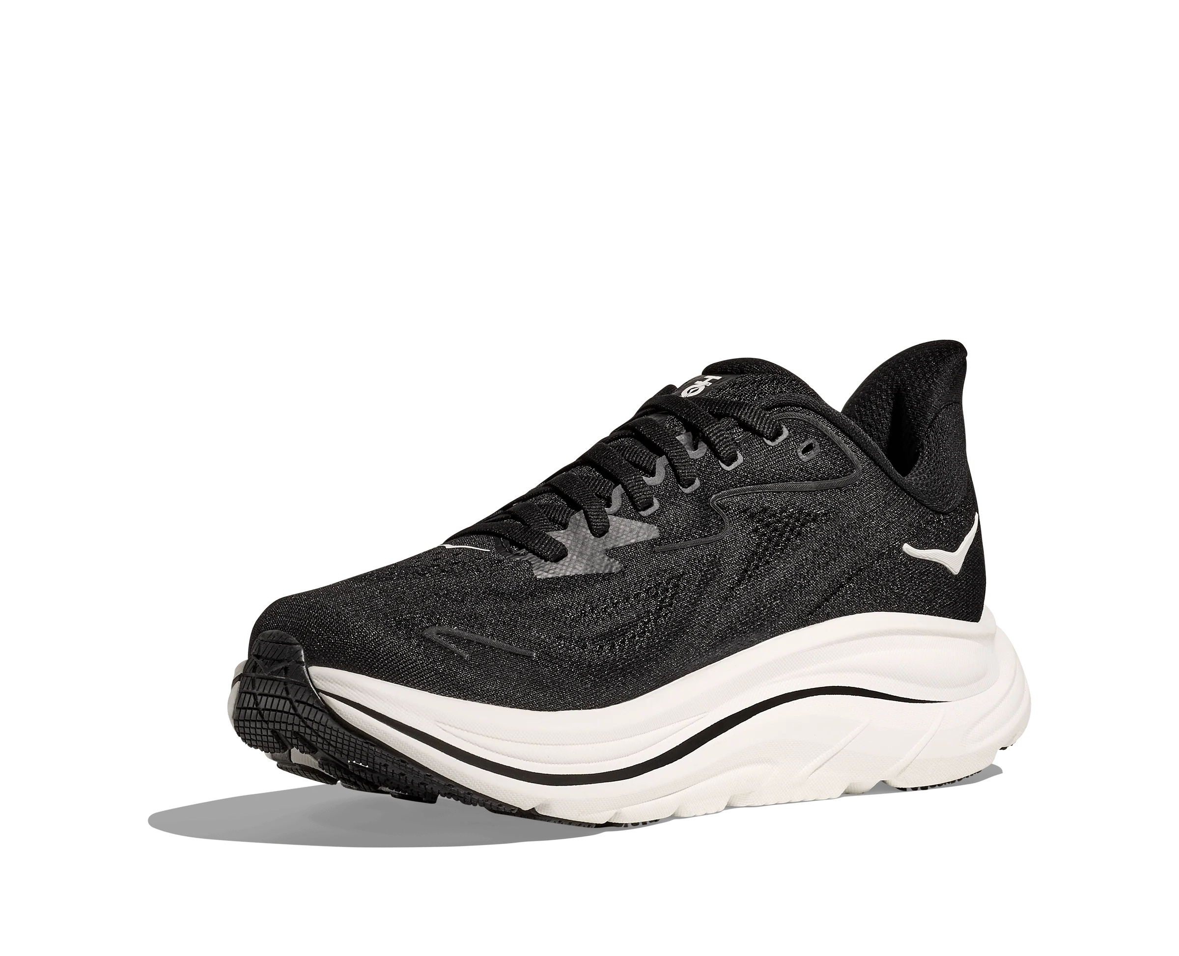 Hoka Men's Clifton 10 Running Shoes- Black/ White - Image 3