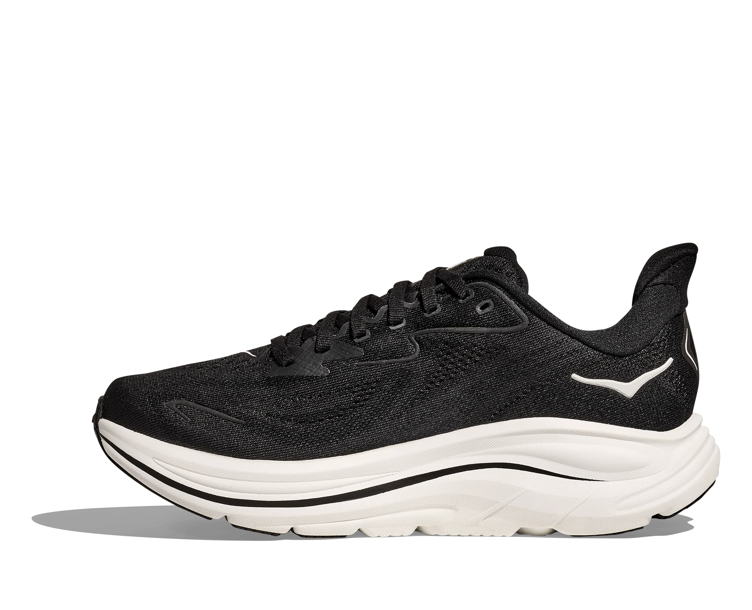 Hoka Men's Clifton 10 Running Shoes- Black/ White - Image 8