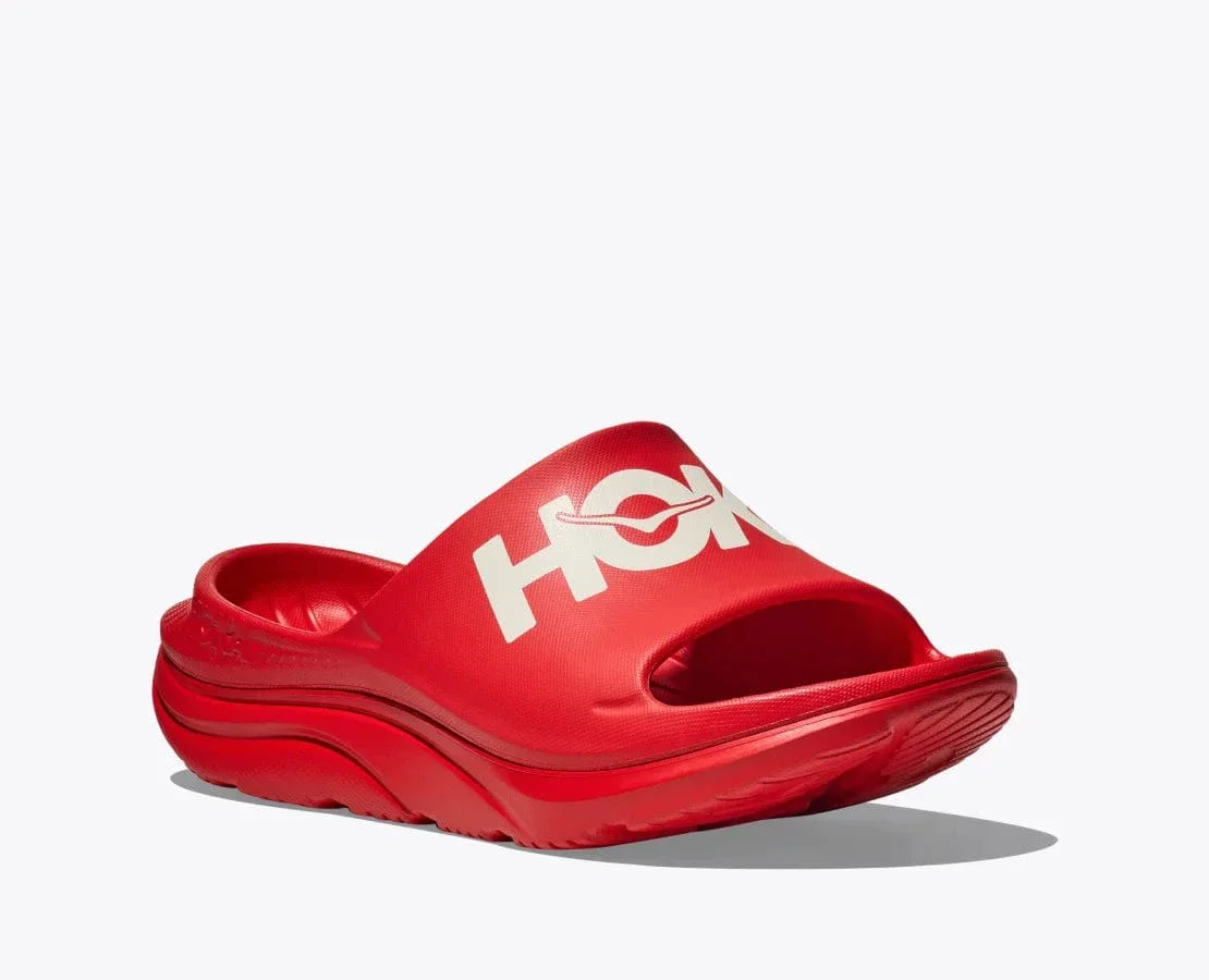 Hoka Unisex Ora Athletic Slides- Vermillion/ White - Image 2