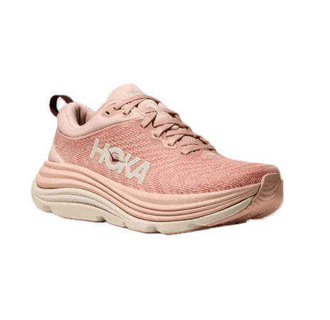 Hoka Women's Gaviota 5 Running Shoes- Rose Latte/ Rose Cream - Image 2