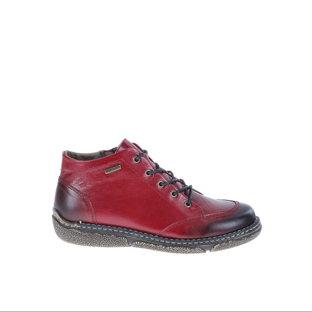 Josef Seibel Women's Priscilla 01 Boots- Red Textured Leather