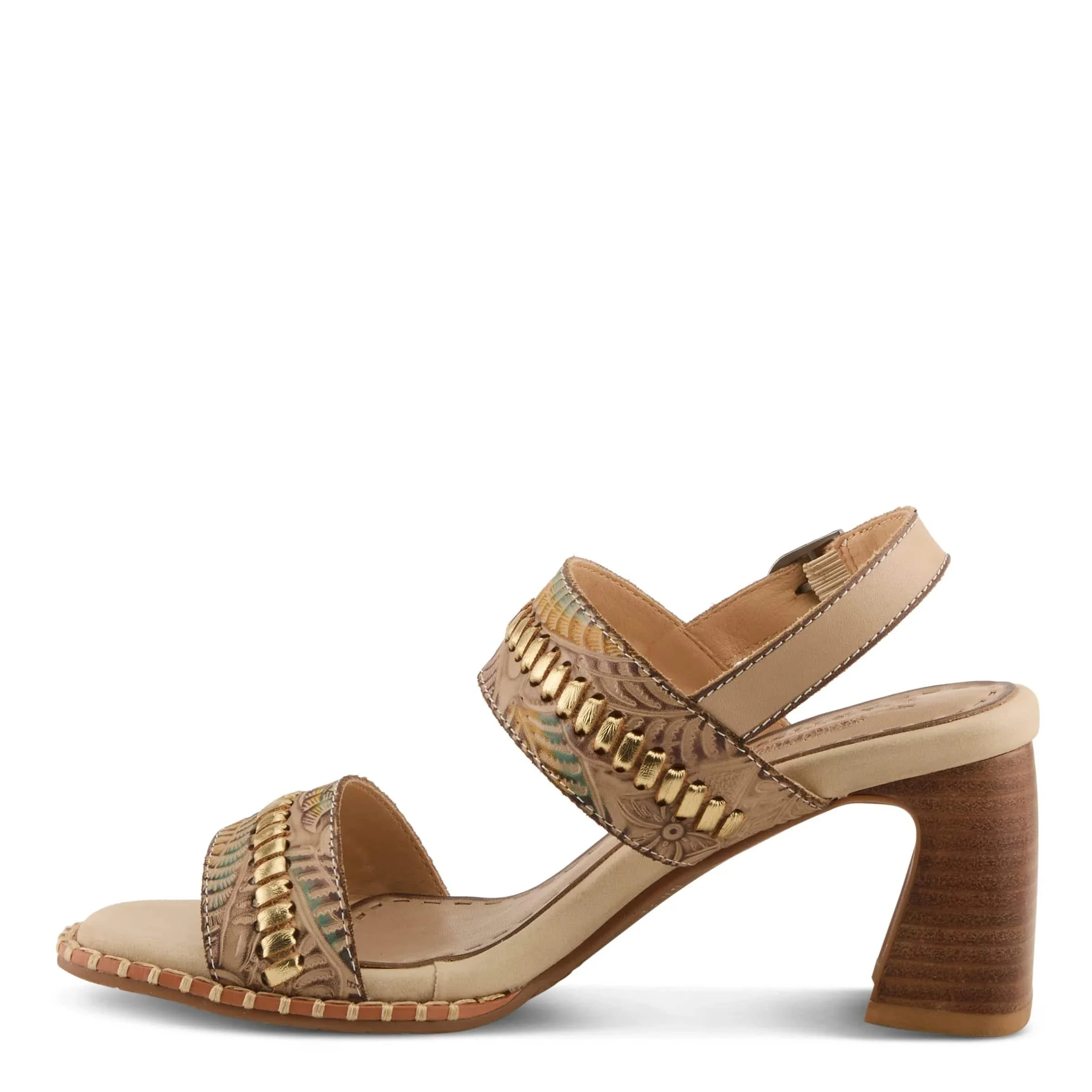 L'Artiste Women's Starstud Heeled Sandals- Beige Multi - Image 3