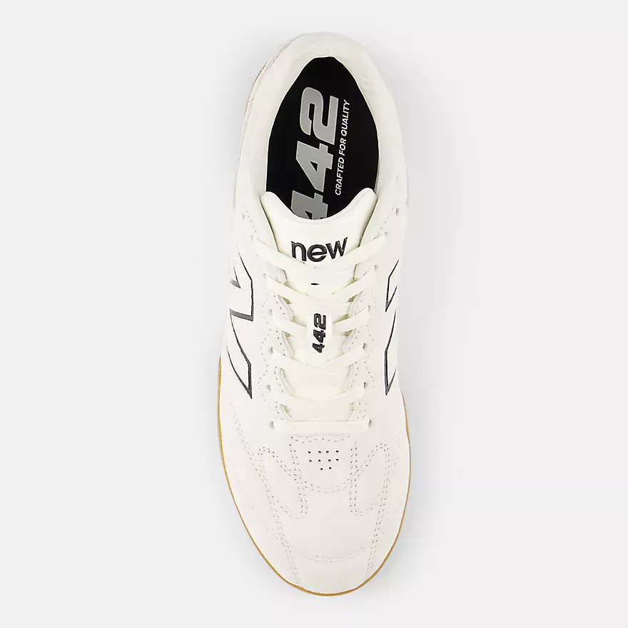 New Balance Unisex 442 Elite IN LS V3 Soccer Shoes- White/ Black - Image 3