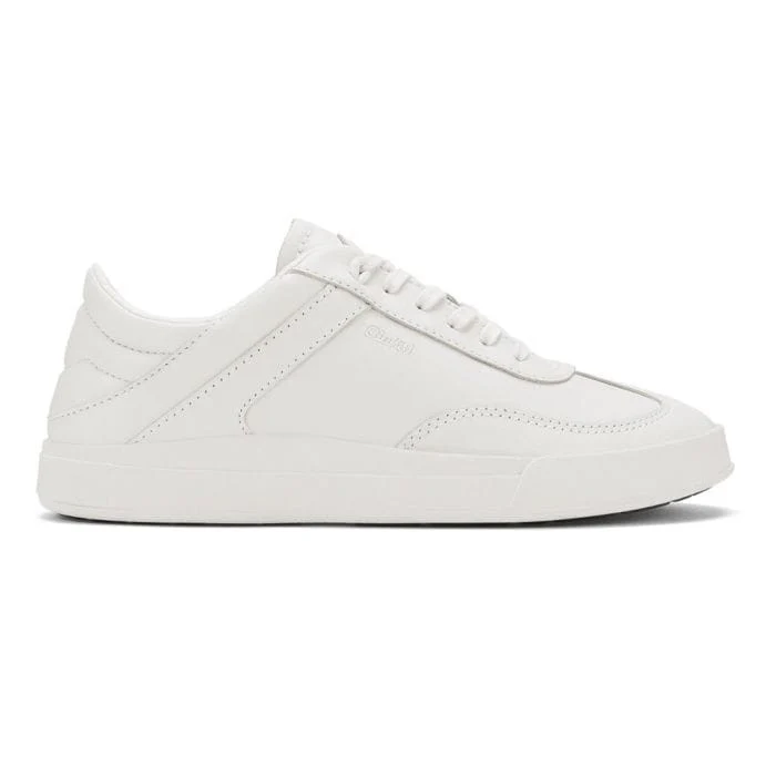 OluKai Women's Ha'upu Leather Sneakers- Bright White