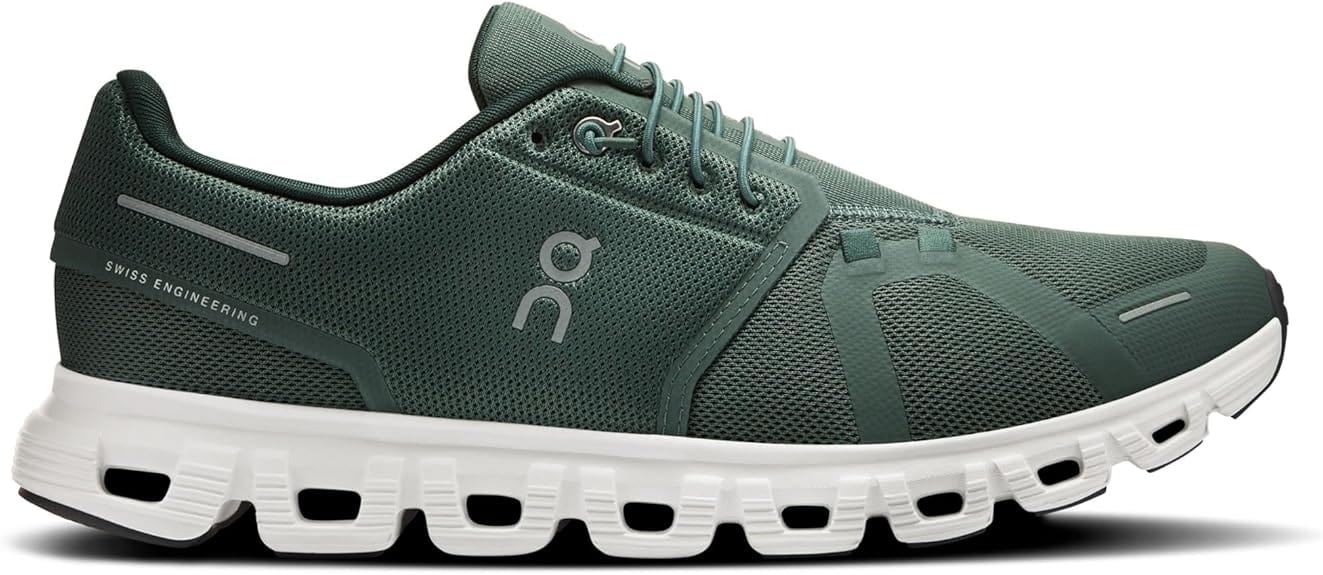 On Cloud Men's Cloud 6 Running Shoes- Olive/ Evergreen