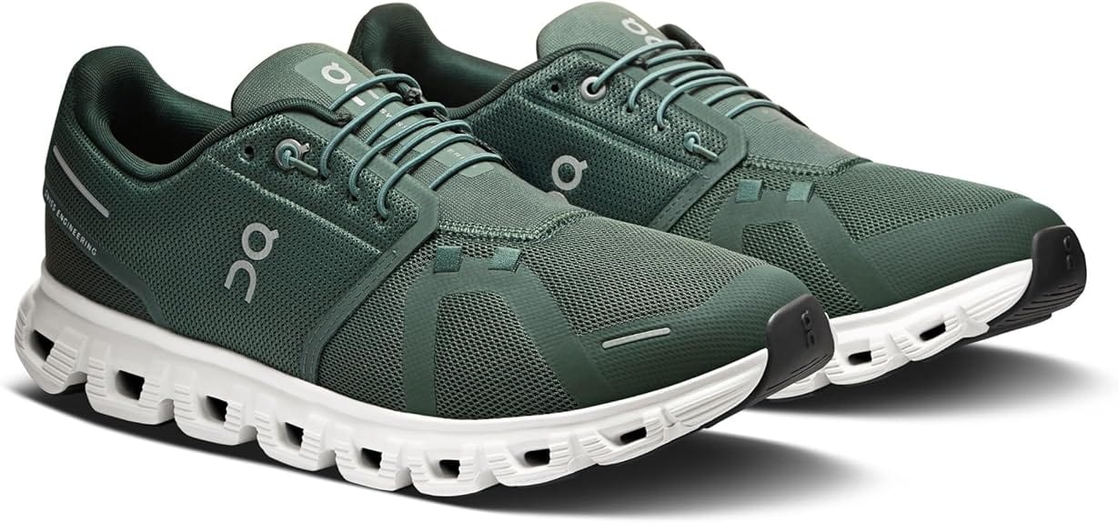 On Cloud Men's Cloud 6 Running Shoes- Olive/ Evergreen - Image 2