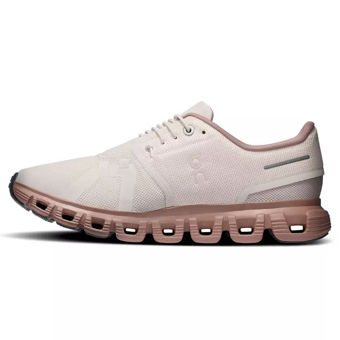 On Cloud Women's Cloud 6 Running Shoes- Oyster/ Biscuit - Image 3