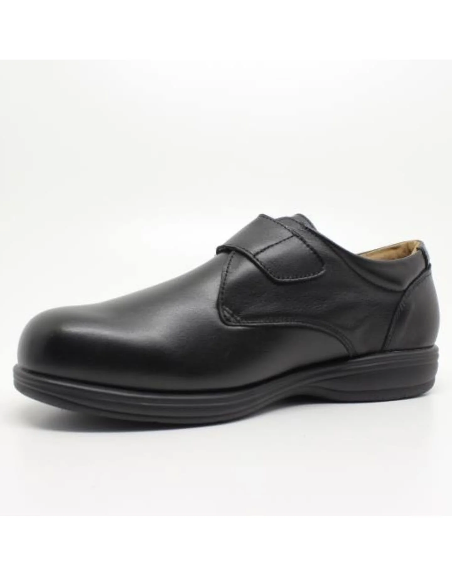 Portofino Men's ND-4050 Velcro Stretch Shoes- Nero Stretch - Image 2