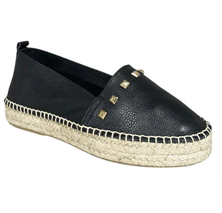 Ateliers Women's Presley Studded Espadrille Shoes- Black
