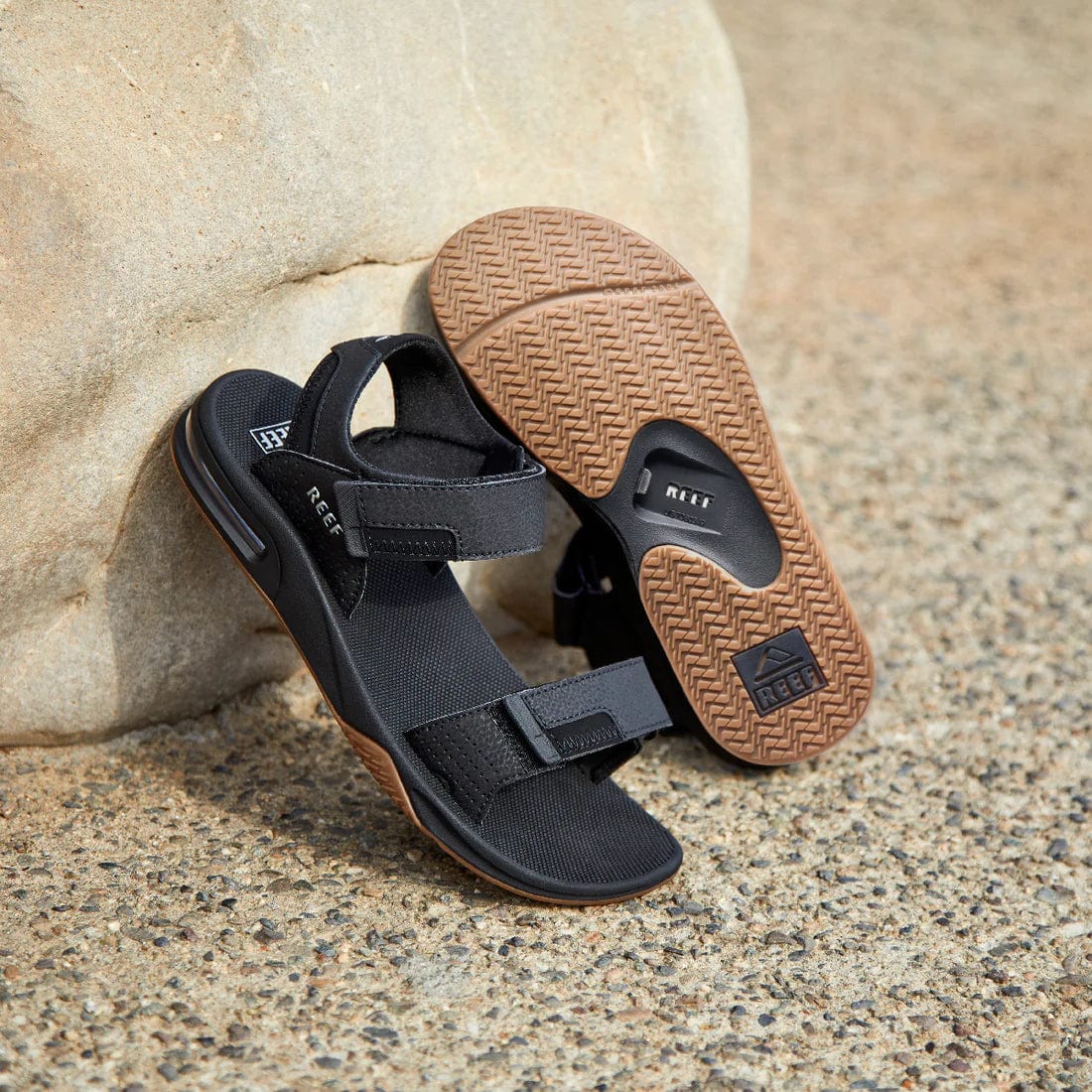Reef Men's Fanning Baja Sandals- Black/ Silver - Image 5