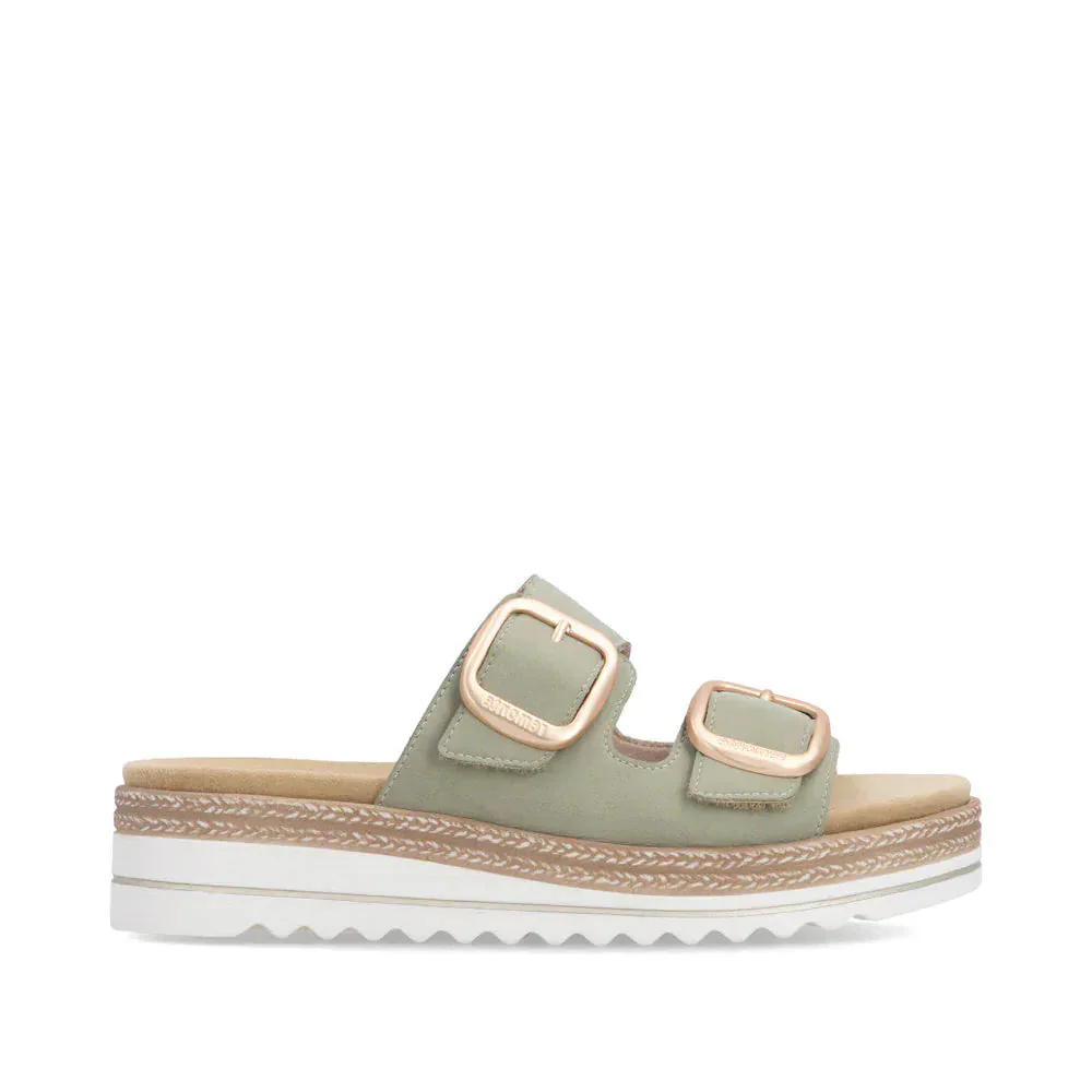 Remonte Women's D0Q66-52 Wedge Slides- Green