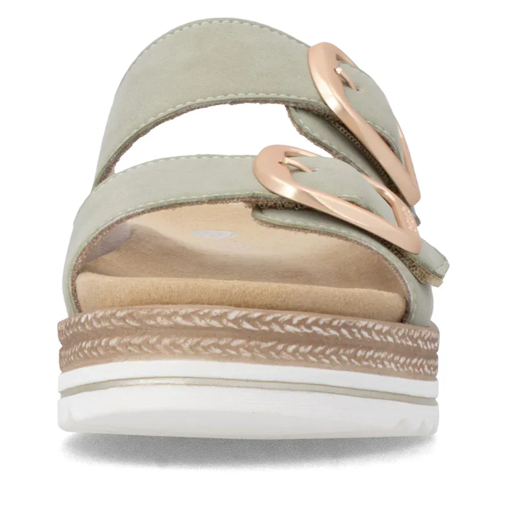 Remonte Women's D0Q66-52 Wedge Slides- Green - Image 6