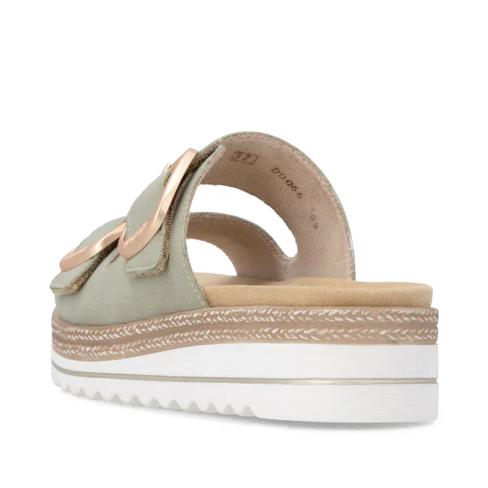 Remonte Women's D0Q66-52 Wedge Slides- Green - Image 7