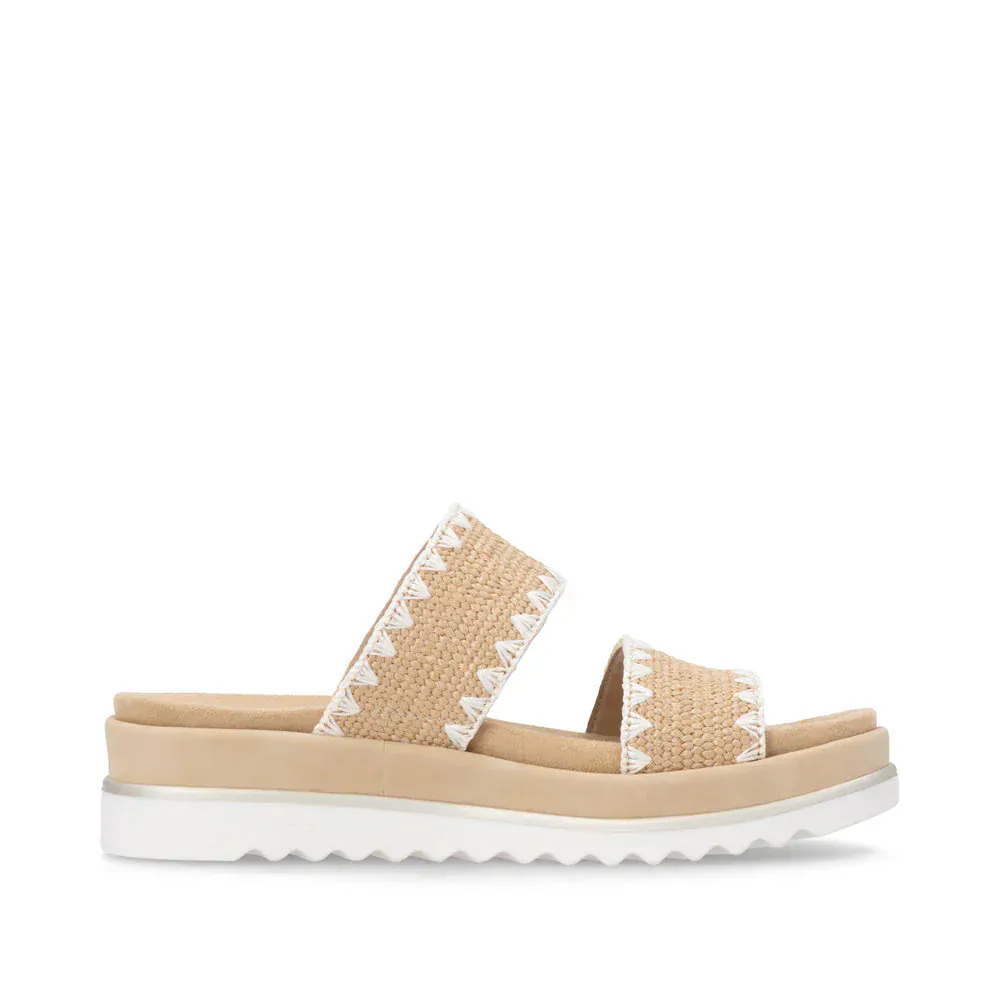 Remonte Women's D3P52-20 Lite N Soft Slip-on Sandals- Tan/ Cream - Image 2