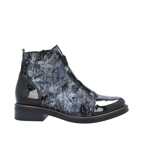 Remonte Women's D8383-14 Low Buckle Dress Boots- Blue Combi