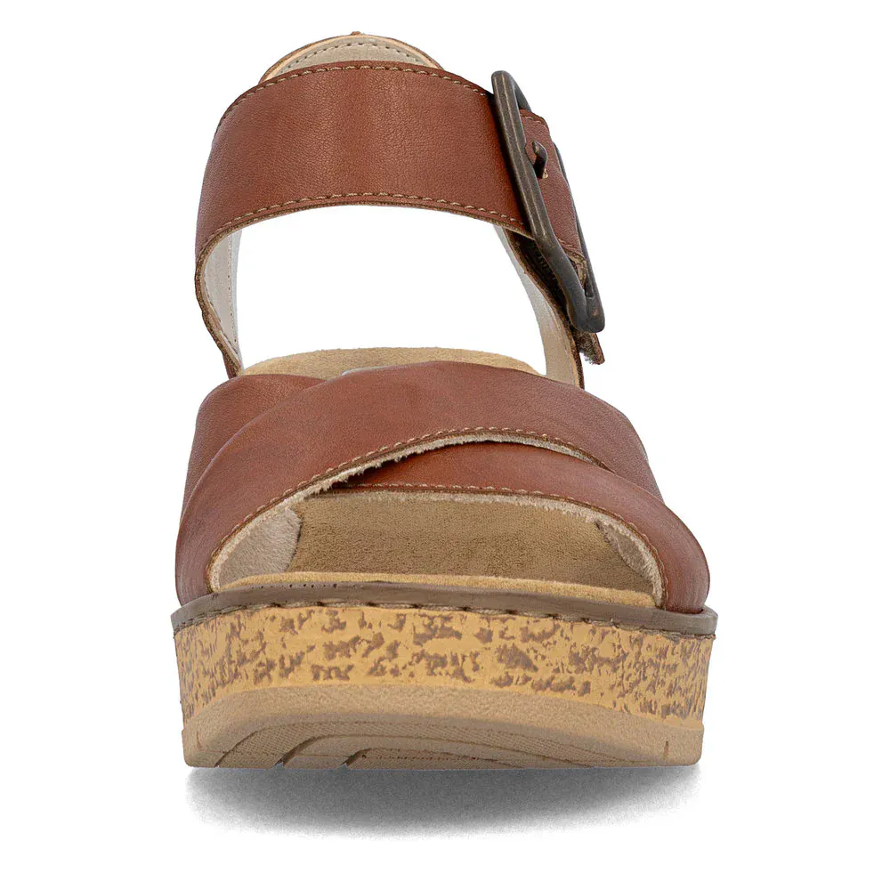 Rieker Women's 63795-22 Wedge Sandals- Brown - Image 5