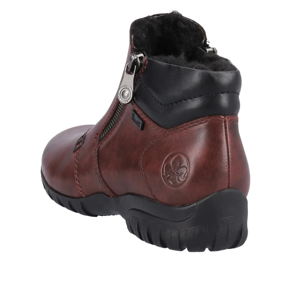 Rieker Women's L4655-35 Dual Zip Dress Boots- Red - Image 4