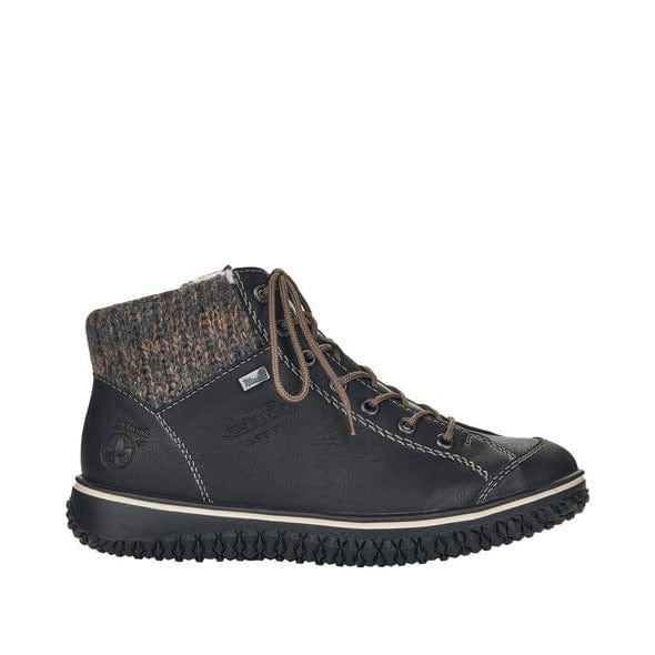 Rieker Women's Z4243-01 Lace & Zip Ankle Boots- Schwarz