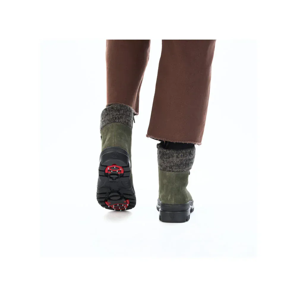 Rieker Women's X8233-54 Waterproof Lace & Zip Ice Grip Boots- Green - Image 13
