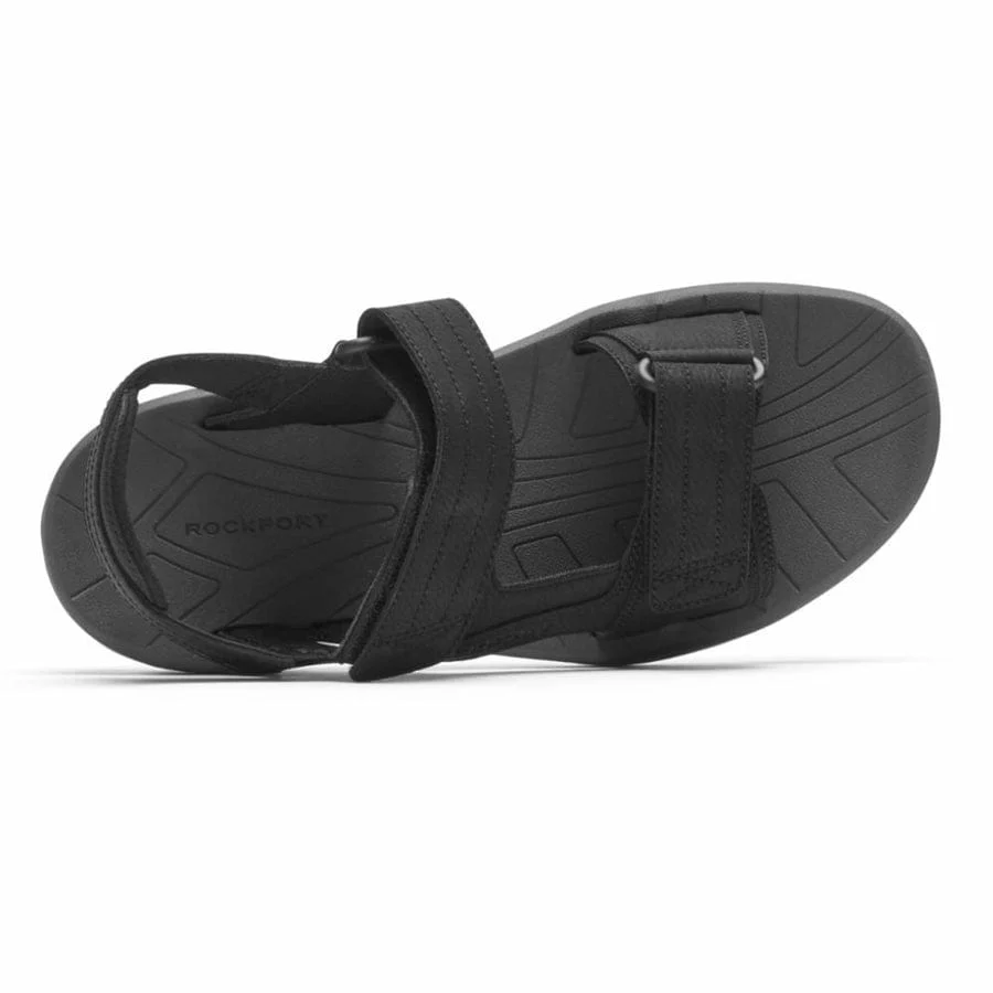 Rockport Men's Byron Quarter Strap Sandals- Black - Image 3