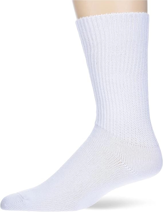 Simcan Unisex Comfort Diabetic Mid-Calf Socks- White