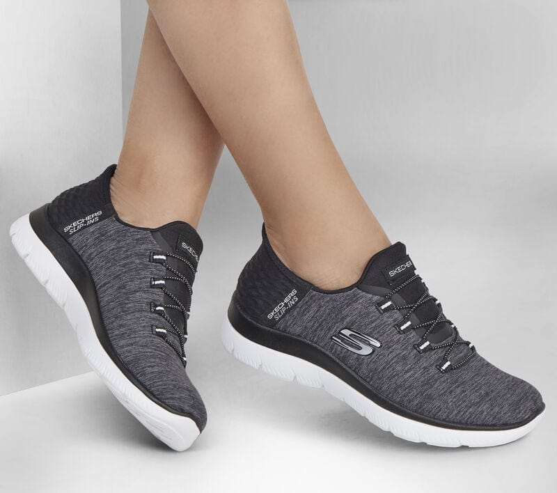 Skechers Women's Summit Dazzling Haze Sneakers- Black/ White - Image 2