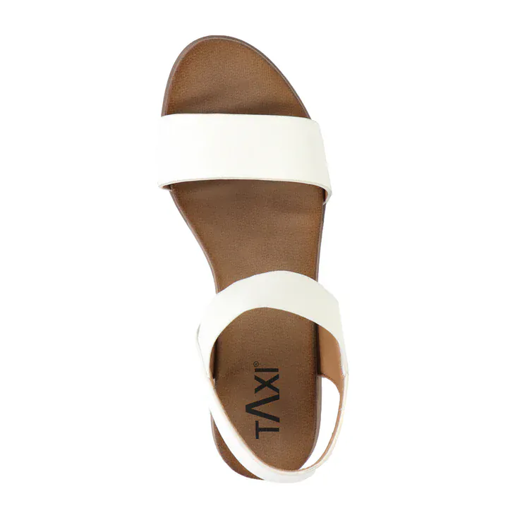 Taxi Women's Debbie 01 Wedge Sandals- White - Image 3