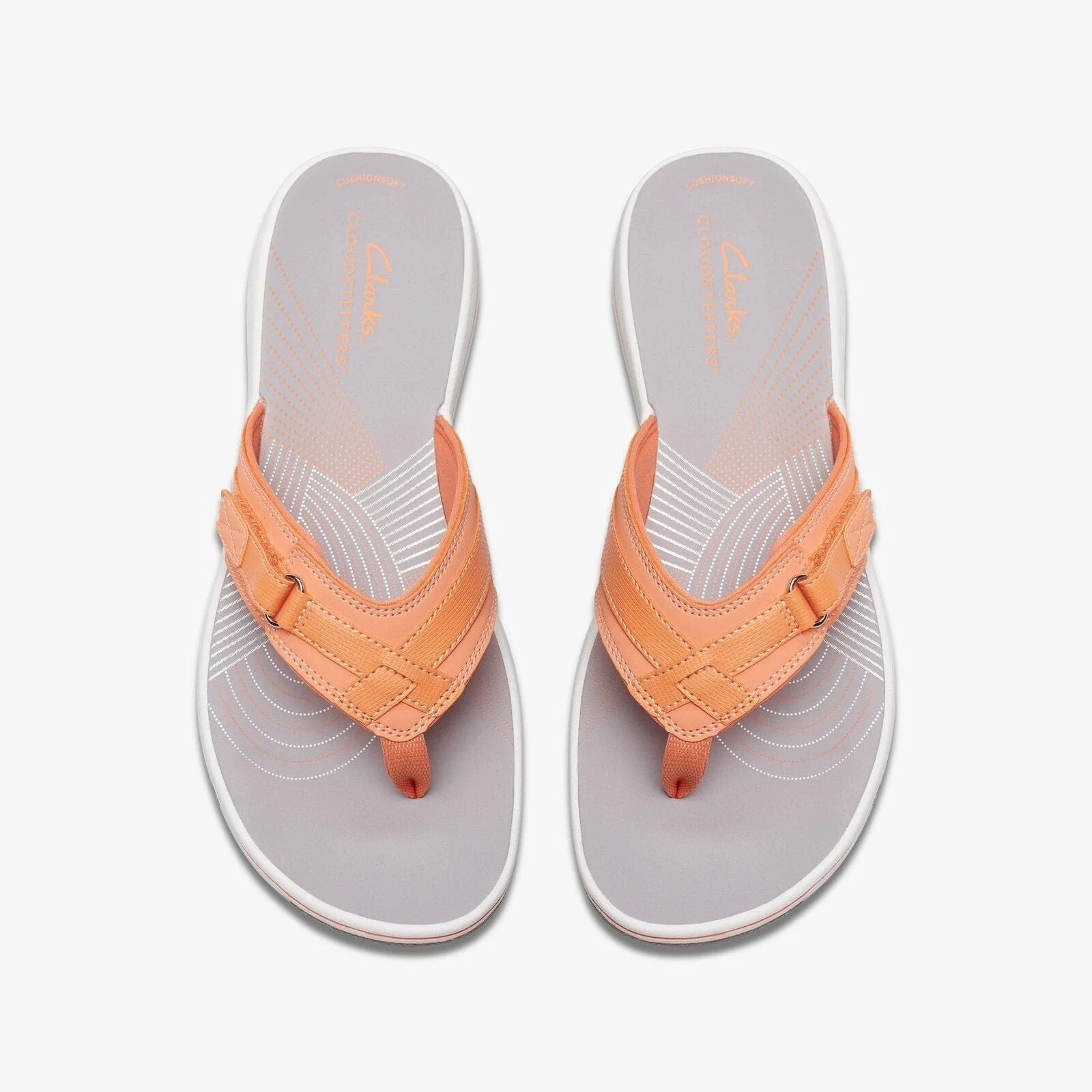 Clarks Women's Breeze Sea Flips- Tangerine - Image 3